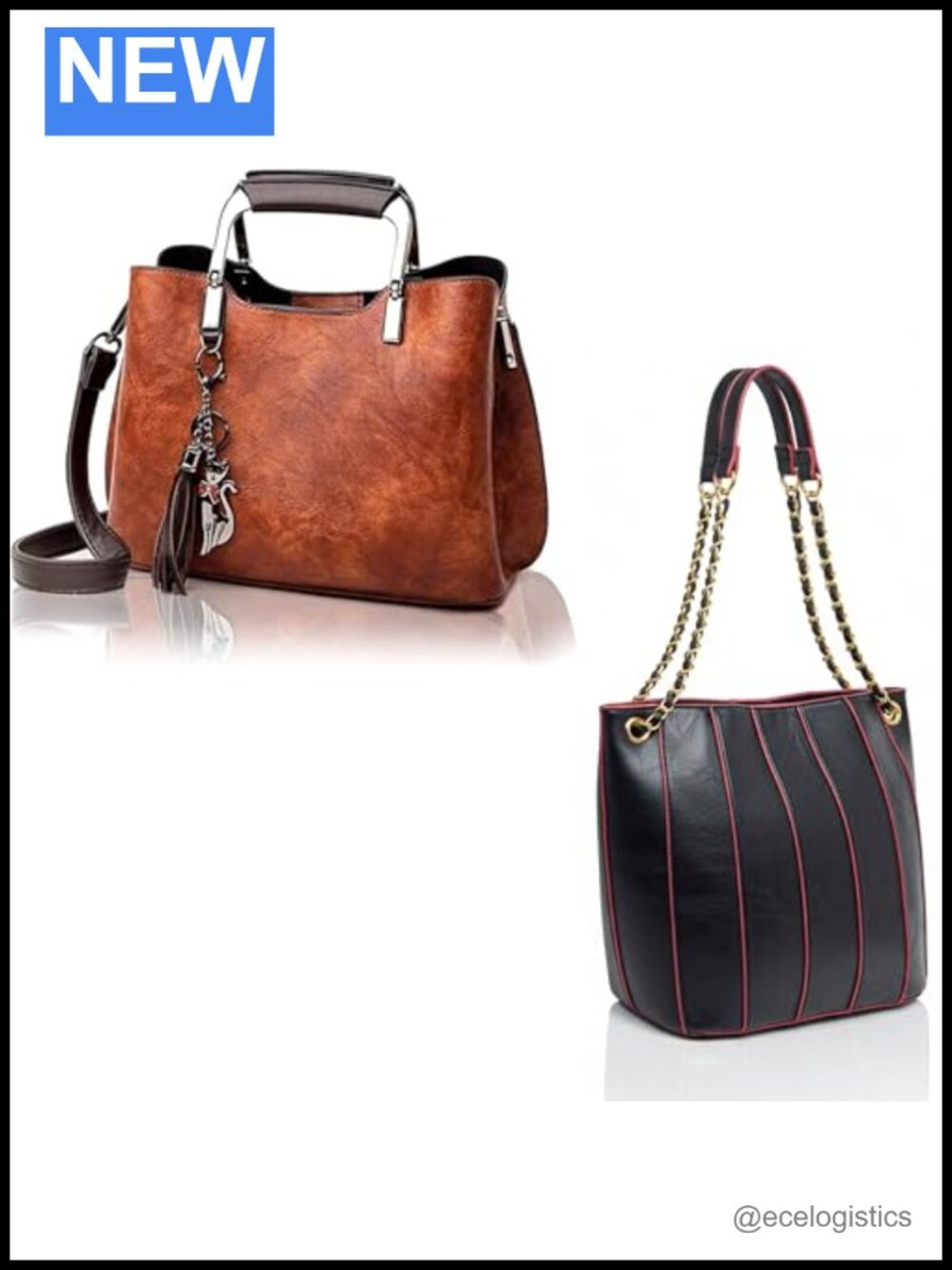 Vegan Leather Top Handle Satchel Purse 3-Way Crossbody Bag Structured Faux